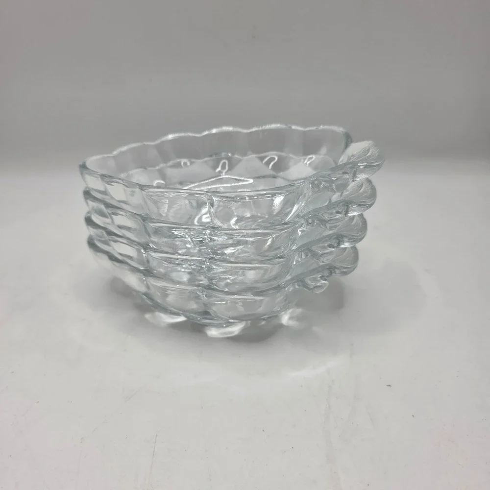 Grape Cluster Bowls Clear Glass Set of 4 Fruit Shape Vintage Style‎ Dish